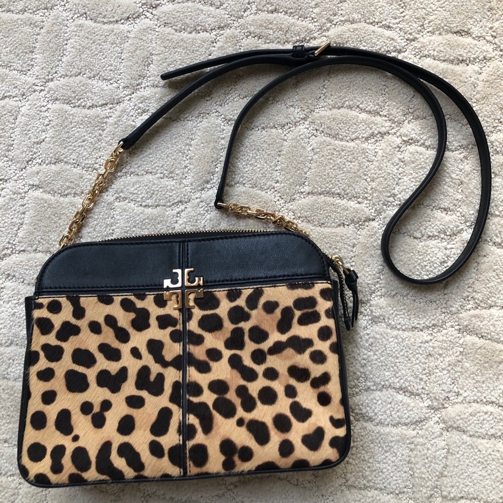 Tory Burch Ivy Leopard Calf Hair Crossbody